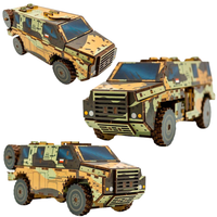 samochód wojskowy model puzzle drewniane auto wojsko układanka 139-0209