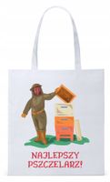 Dla Pszczelarza Na Prezent Torba Eco Biała Shopper Z Nadrukiem Ze Zdjęciem