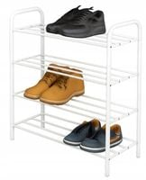 REGAŁ STOJAK METALOWY DUŻY PÓŁKA NA BUTY 4 POZIOMOWA STYLOWA BIAŁA