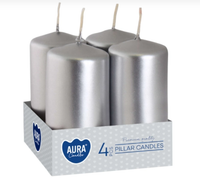 BISPOL świeca walec wotywne Srebrne 40/80 4szt