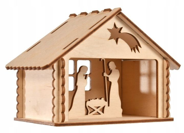 DREWNIANA SZOPKA STAJENKA BOŻE NARODZENIE zdjęcie 1