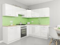 Zestaw mebli kuchennych Kreta Białe Narożne Połysk