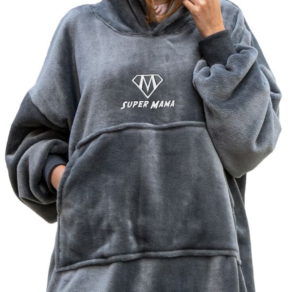 Bluzair SUPER MAMA - Bluza koc - Szary zdjęcie 1