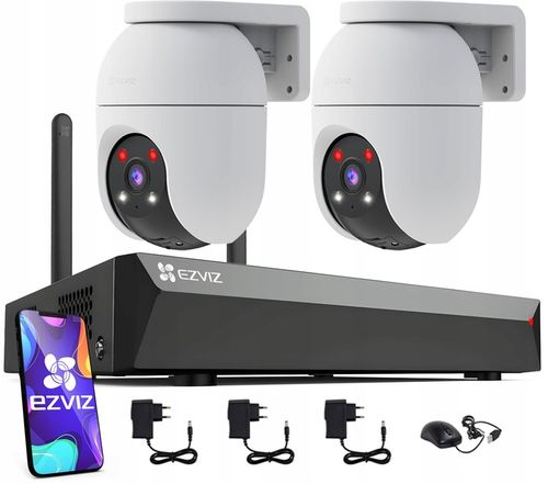 Zestaw do Monitoringu WiFi EZVIZ 2x C8c 2MP 1080p Rejestrator 8 Kanałów na Arena.pl