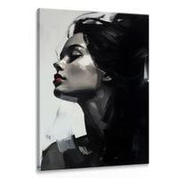 Obraz Na Ścianę Kobiecy PORTRET Abstrakcja Czerwone Usta 70cm x 100cm