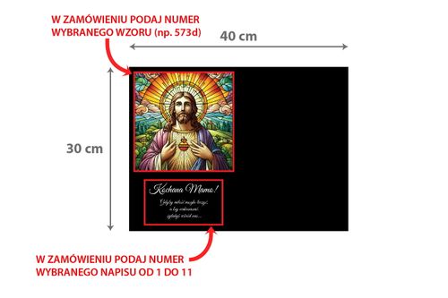 SZKLANA PODSTAWKA POD ZNICZE 50 WZORÓW Z DEDYKACJĄ 40x30cm na Arena.pl