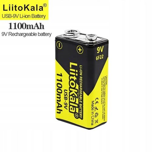 Akumulator Bateria LiitoKala 6F22 USB 9V 1100mAh Li-ion z USB typu C na Arena.pl