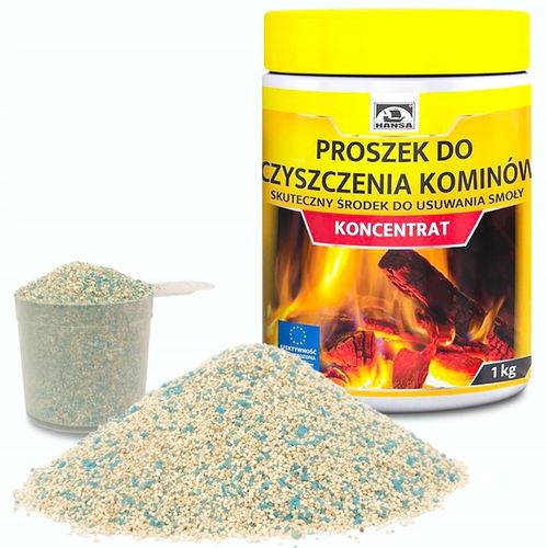 ŚRODEK DO CZYSZCZENIA KOMINA PIECA PROSZEK DO USUWANIA SADZY SMOŁY HANSA 1K na Arena.pl