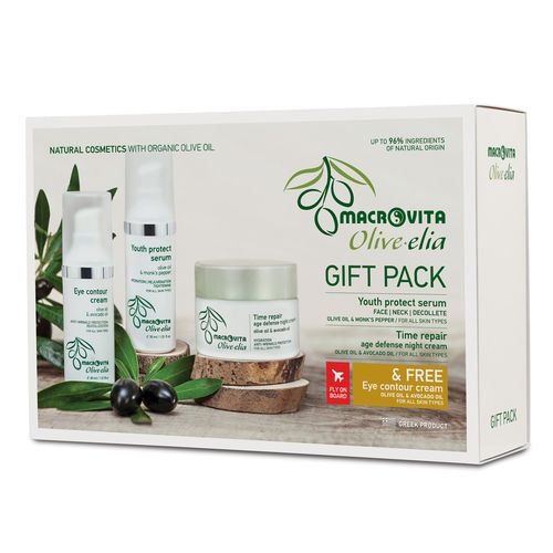 Zestaw MACROVITA Olive.elia: krem przeciwzmarszczkowy na noc 50ml + serum na twarz, szyję i dekolt 30ml + GRATIS krem pod oczy 30ml na Arena.pl