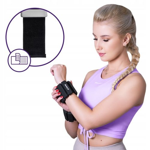 Obciążniki na Kostki Nadgarstki do Ćwiczeń Regulowane 2x 0,45 kg Czarne na Arena.pl