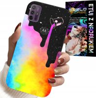 ETUI DO MOTOROLA MOTO G10 POWER - TĘCZOWE KOLOROWE WZORY, FARBA + FOLIA