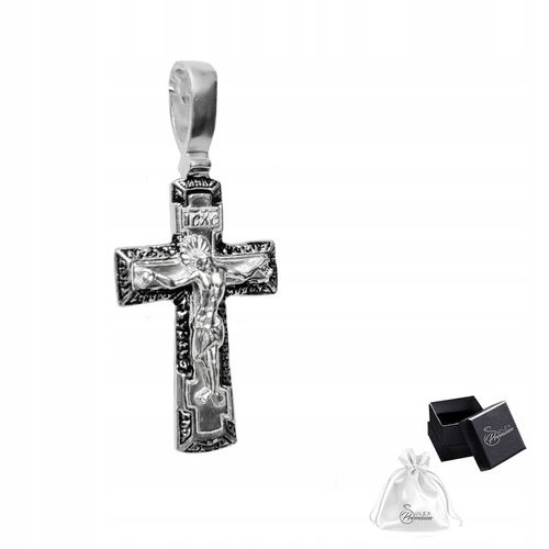 Prawosławny Krzyż srebrny pr.925 z Modlitwą i Jezusem Chrystusem Dwustronny na Arena.pl