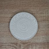 Podstawka Gipsowa Odlew Okrągła Wzór Świece Biżuteria Dekoracja Stołu