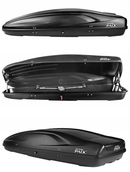 BOX DACHOWY INTER PACK STELLA 480 KEVLAR CZARNY FLEXI FIT do każdej belki zdjęcie 1