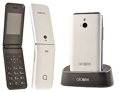 Telefon komórkowy Alcatel z klapką 4G 3082 srebrny