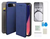 Etui z klapką do REALME 16 5G pokrowiec niebieski case + folia ochronna TPU
