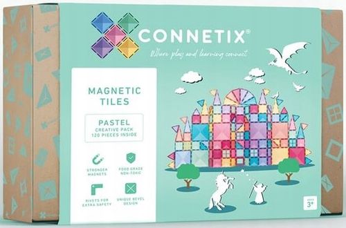 Connetix: klocki magnetyczne konstrukcyjne duże Pastel Creative 120 na Arena.pl