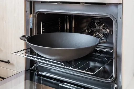 PATELNIA ŻELIWNA WOK Garnek duża ciężka 36,5 cm zdjęcie 15