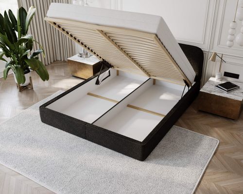 Łóżko tapicerowane Nello 140x200 Czarne na Arena.pl