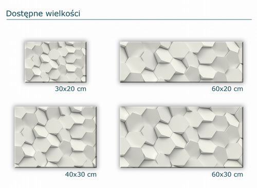 SZKLANA DESKA KUCHENNA 30x20 02a Geometria biała na Arena.pl