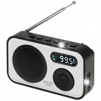 Radio Cyfrowe Kuchenne Przenośne Sieciowe Bateryjne Antena Zegar Budzik LCD