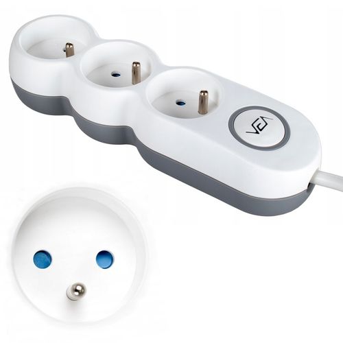 PRZEDŁUŻACZ ELEKTRYCZNY SIECIOWY MOCNY GRUBY UZIEMIENIE 3 GNIAZDA 3 M na Arena.pl