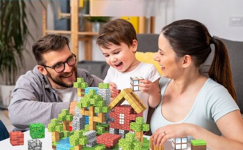 KLOCKI MAGNETYCZNE SZEŚCIANY DLA DZIECI 1 LUDZIK 100 KLOCKÓW POMYSŁ ZESTAW na Arena.pl