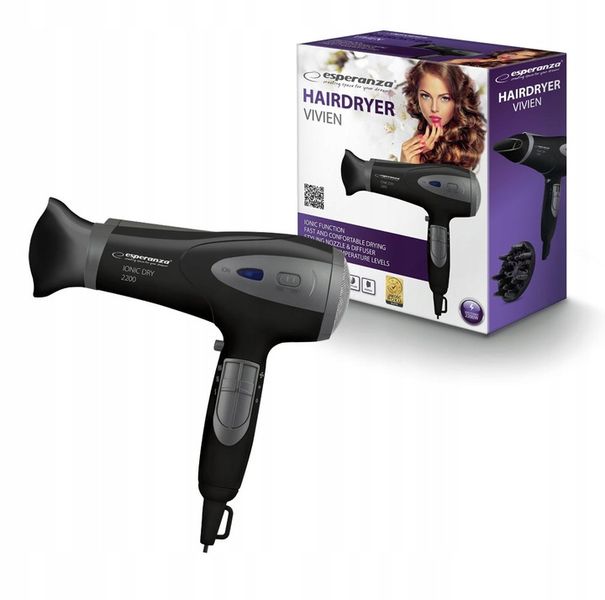 SUSZARKA DO WŁOSÓW MOCNA 2200W Z JONIZACJĄ + KONCENTRATOR I DYFUZOR zdjęcie 3