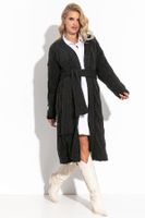 WYGODNY STYLOWY CIEPŁY KARDIGAN GRUBY SPLOT S/M CZARNY
