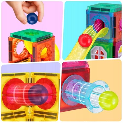 KLOCKI MAGNETYCZNE DLA DZIECKA KONSTRUKCYJNE 3D EDUKACYJNE TOR KULKOWY 42EL na Arena.pl