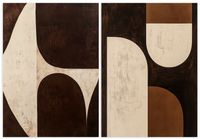 Zestaw dwóch plakatów brązowe geometrie 50x70 cm