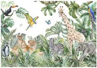 FOTOTAPETA DLA DZIECI LAS ZWIERZĘTA DŻUNGLA SAFARI TAPETA DZIECIĘCA 300x210