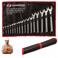 KLUCZE PŁASKO OCZKOWE ZESTAW KLUCZY 6-32MM 17 ELEMENTÓW WYTRZYMAŁE