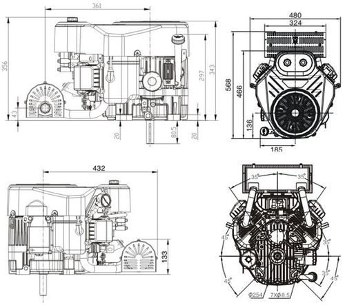 SILNIK LONCIN LC2P76F DO TRAKTORKA SPALINOWY BENZYNOWY V-TWIN LONCIN 2P76 V2 18 KM 635 cm3 DWUCYLINDROWY WAŁ PIONOWY WALCOWY 25,4 mm MOTOR HONDA ,VANGUARD , BRIGGS , KOHLER - EWIMAX - OFICJALNY DYSTRYBUTOR - AUTORYZOWANY DEALER LONCIN na Arena.pl