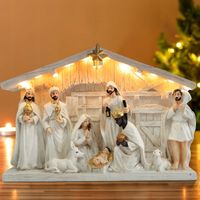 SZOPKA BOŻONARODZENIOWA KAMIENNA PODŚWIETLANA Z FIGURAMI