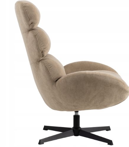 Fotel wypoczynkowy Axel beżowy velvet obrotowy loft do salonu gabinetu na Arena.pl