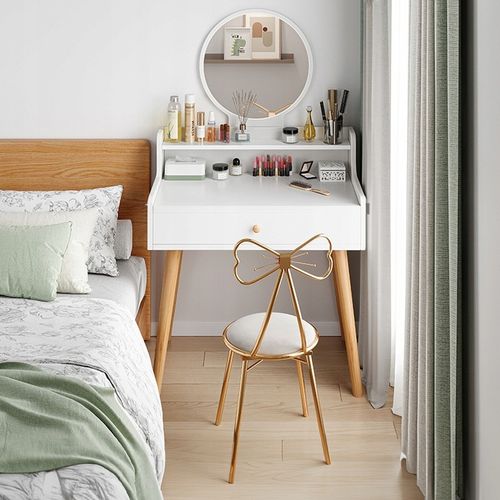 TOALETKA KOSMETYCZNA MAKIJAŻ Z LUSTREM BIAŁA SKANDYNAWSKI LOFT na Arena.pl