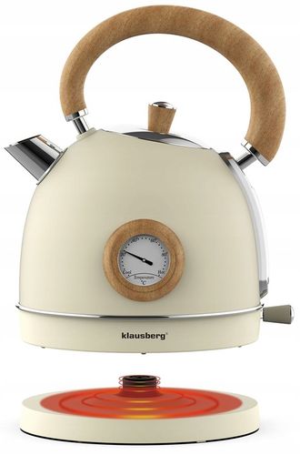 Czajnik elektryczny 1,8L Klausberg KB-7906 RETRO z Termometrem Beżowy 2200W na Arena.pl