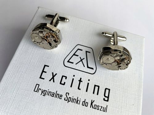 Spinki do mankietów koszuli EXC Mechanizm Zegarka Steampunk Zegar Zegarki na Arena.pl