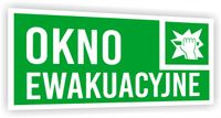 Tabliczka ewakuacyjna informacyjne z nadrukiem 20x10 cm Okno ewakuacyjne