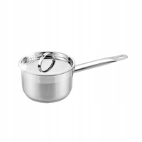 Rondel stalowy z pokrywką na indukcję gaz mały 14cm 0.75L MR-3511-14S