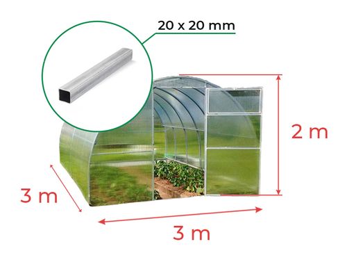 Szklarnia STANDARD Plus 20x20 3х3m 6mm na Arena.pl