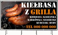 BANER REKLAMOWY 300x150cm różne wzory projekt w cenie kiełbasa z grilla