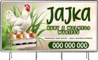 Baner reklamowy - Plandeka oczkowana 200x100 cm Świeże jajka