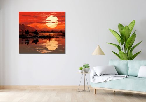 Obraz 100x90cm Zachód Słońca na Prerii na Arena.pl