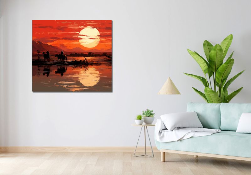 Obraz 100x90cm Zachód Słońca na Prerii zdjęcie 2