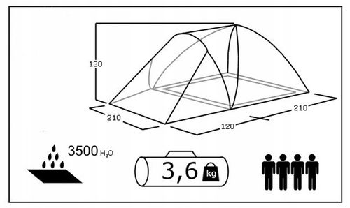 NAMIOT TURYSTYCZNY FURAN 4 PRO ACAMPER 3500mm + GRATIS na Arena.pl
