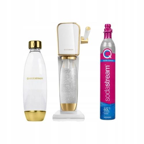 SodaStream Zestaw Saturator Art + butelka 1 L + nabój Biało-złoty na Arena.pl