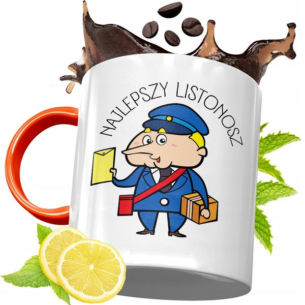 Kubek Pomarańczowy Dla Listonosza Prezent Z Nadrukiem Ze Zdjęciem zdjęcie 1