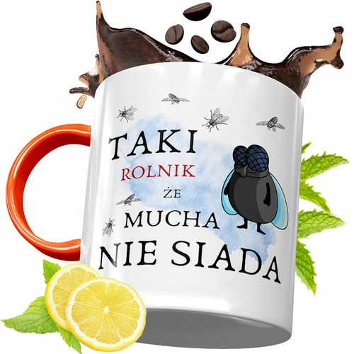 Kubek Pomarańczowy Dla Rolnika Prezent Z Nadrukiem Ze Zdjęciem na Arena.pl